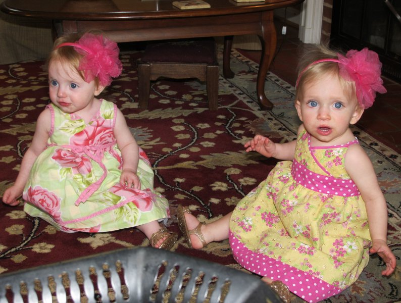 Gowns with matching hats