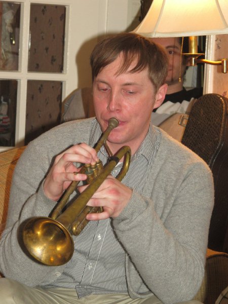 nick plays the trumpet