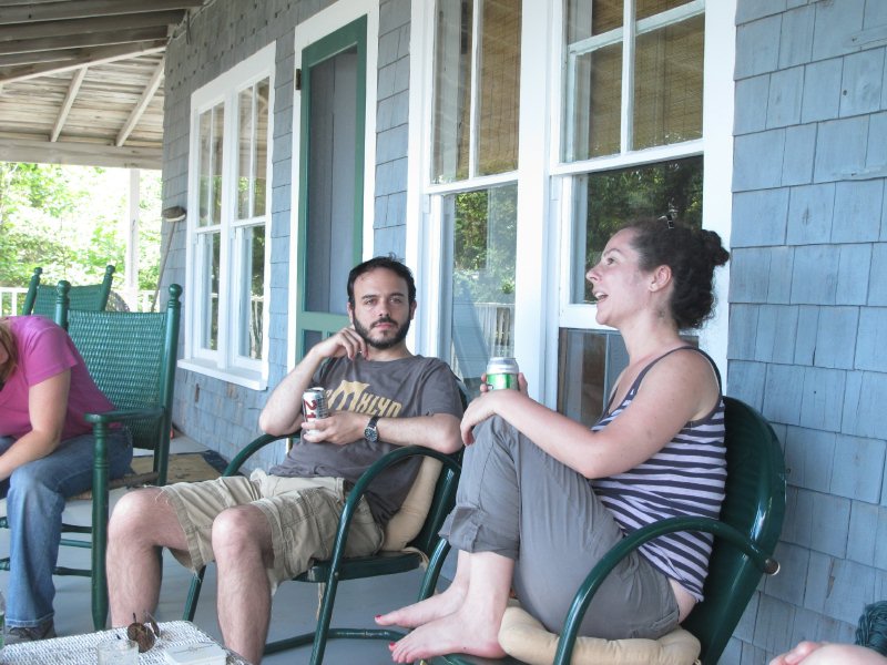 Brian and Beatrice on porch