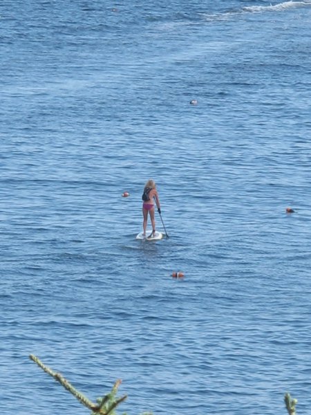 Krystyana paddles away